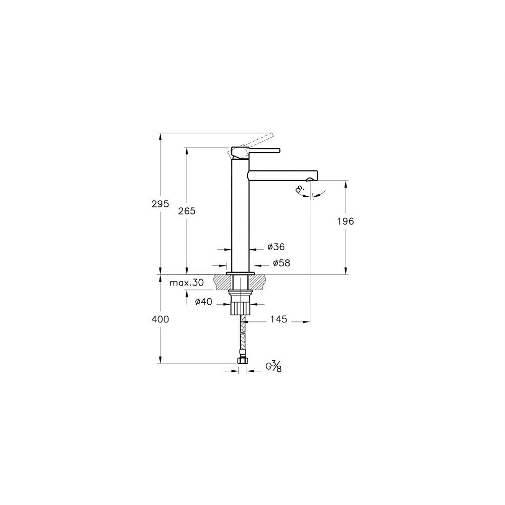 VitrA Origin Yüksek Lavabo Bataryası Mat Siyah A4255736WTC