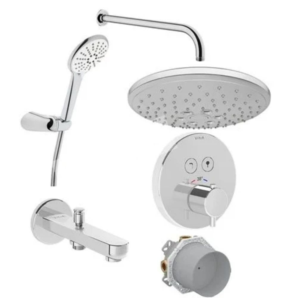 Vitra Aquaheat Ankastre Termostatik Duş Seti Krom A49293