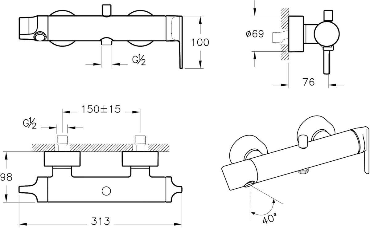 VitrA Suit A4281874 Banyo Bataryası, Soft Altın