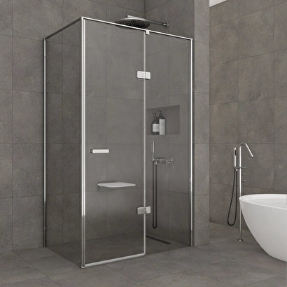 Vento D231 120x90 Cm Duş Üstü Parlak Gümüş Profil Şeffaf 8 Mm Temperli Cam Yükseklik 200 Cm