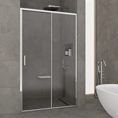 Ri̇to D121 140-170 Cm Duş Üstü Parlak Gümüş Profil Şeffaf 6 Mm Temperli Cam Yükseklik 192 Cm