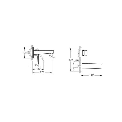 Vitra Root Square Ankastre Lavabo Bataryası Bakır A4273826