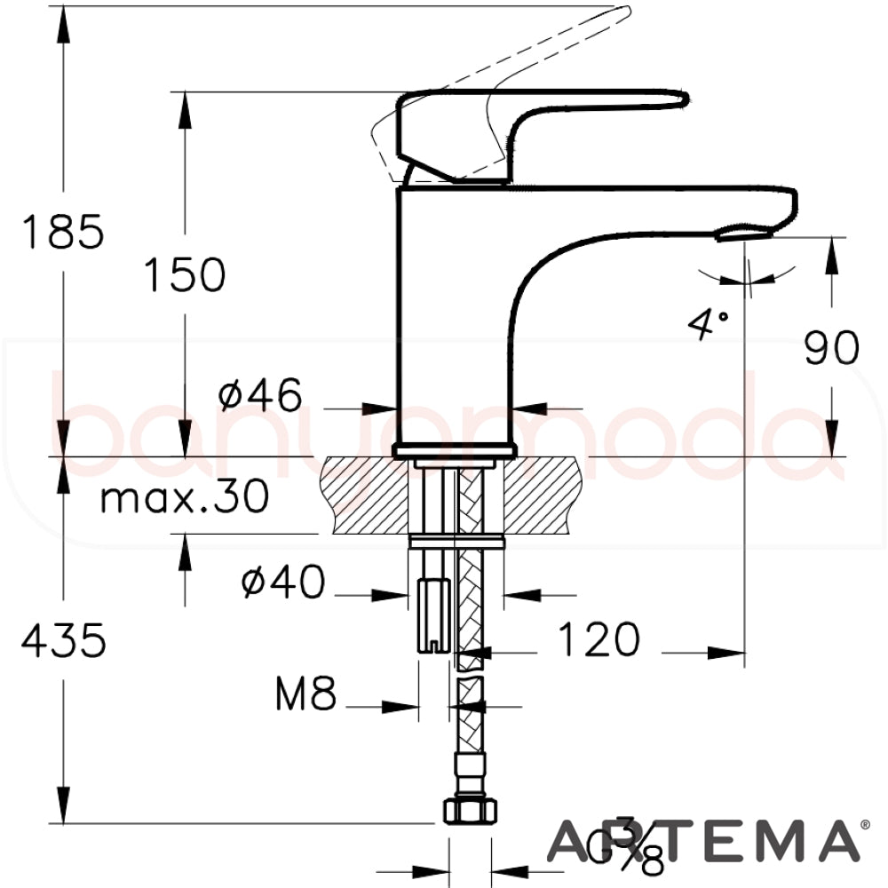 Vitra Root Round A4270526 Lavabo Bataryası, Bakır