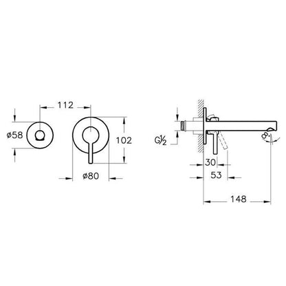 VitrA Origin Ankastre Lavabo Bataryası Parlak Bakır Sıva Üstü A4258126