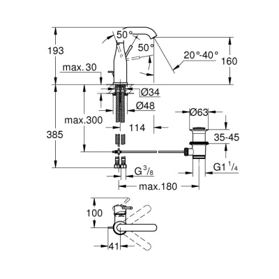 Grohe Essence Tek Kumandalı Lavabo Bataryası M - 24173AL1